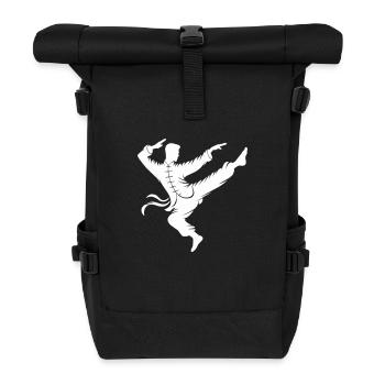 Karate Kämpfer - Rolltop Rucksack - Schwarz - Vorne