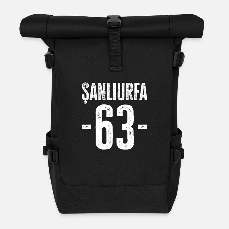 Şanlıurfa 63 – Tradition aus Türkiye - Rolltop Rucksack - Schwarz