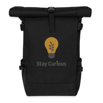 Stay Curious Light Bulb - Roll Top Backpack - black - Front