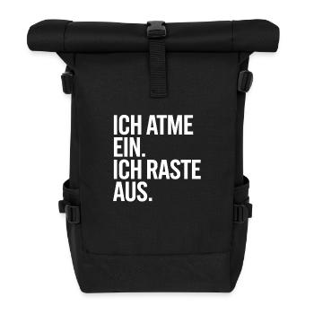 Ich atme ein, Ich raste aus - Rolltop Rucksack - Schwarz - Vorne