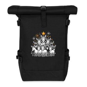 Esel Weihnachten - Rolltop Rucksack - Schwarz - Vorne