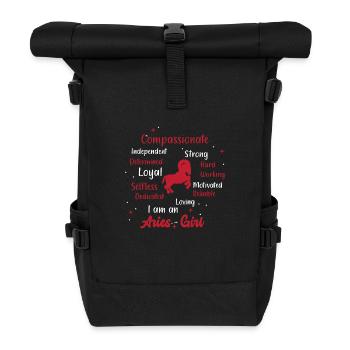 Sternzeichen Widder - Rolltop Rucksack - Schwarz - Vorne