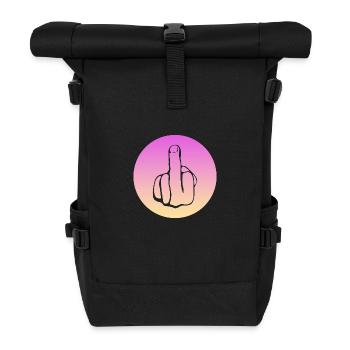 fuck you fucking Middlefinger - Rolltop Rucksack - Schwarz - Vorne