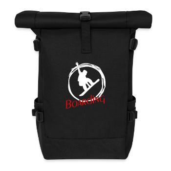 Snowboarder Snowboarding Snowboard - Rolltop Rucksack - Schwarz - Vorne