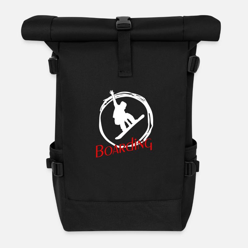 Snowboarder Snowboarding Snowboard - Rolltop Rucksack - Schwarz