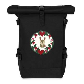 Amour de lapin - Sac à dos roll top - noir - Devant