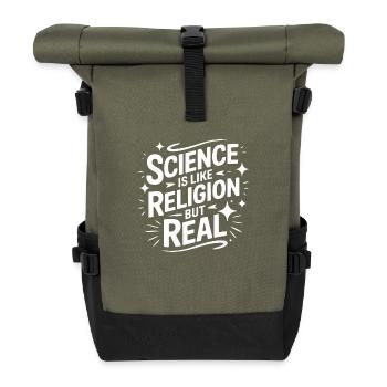 Atheismus Atheist Anti-Religion Agnostiker - Rolltop Rucksack - Olive/Schwarz - Vorne