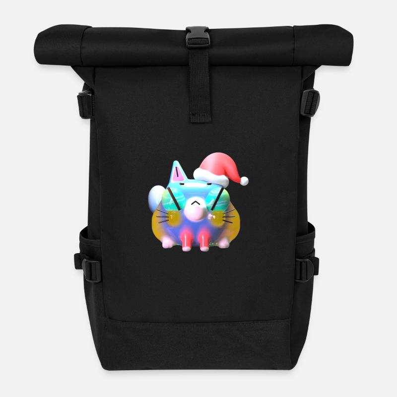 Miaui Christmas! - Rolltop Rucksack - Schwarz