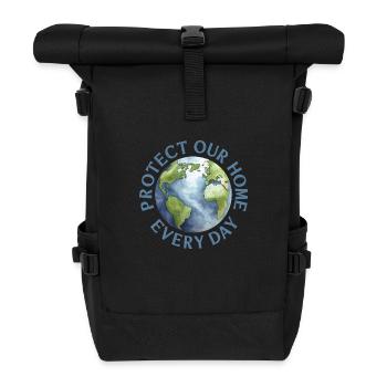 Protect Our Home – Every Day - Roll Top Backpack - black - Front