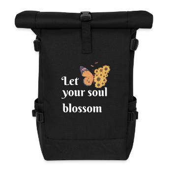 Let your soul blossom - Roll Top Backpack - black - Front