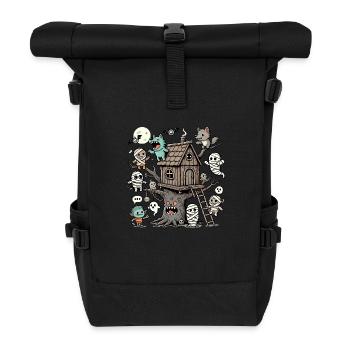 Monster Baumhaus Halloween Party - Rolltop Rucksack - Schwarz - Vorne