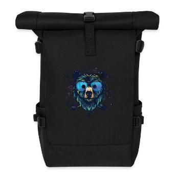 Bär,graffiti ,malerei , bunt,planeten - Rolltop Rucksack - Schwarz - Vorne