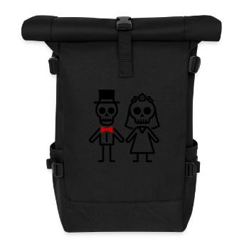 Ehepaar Hochzeit Skelett - Rolltop Rucksack - Schwarz - Vorne