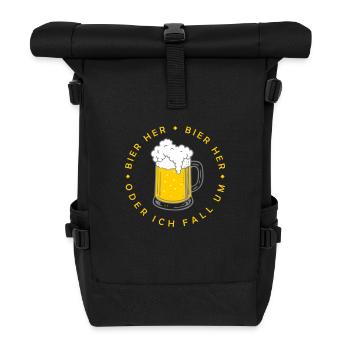 Bees here - Oder ich fall um! - Roll Top Backpack - black - Front