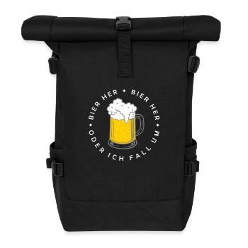 Bees here - Oder ich fall um! - Roll Top Backpack - black - Front