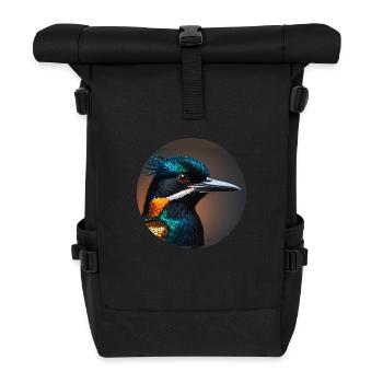 kolibri,vogel, illustration,bunt,glitzer,eisvogel - Rolltop Rucksack - Schwarz - Vorne