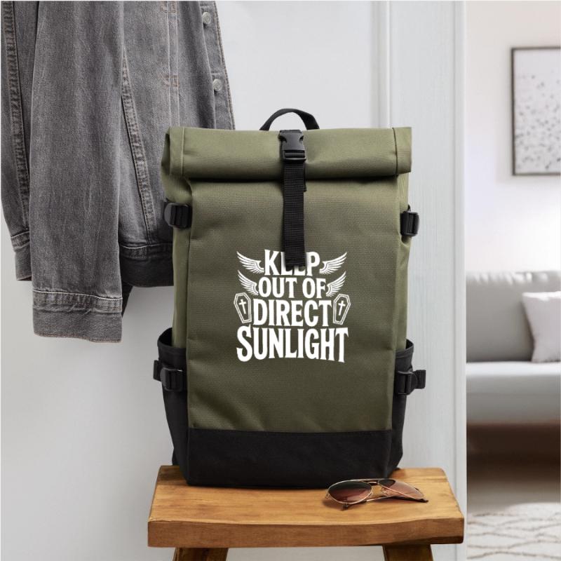 Keep out of direct sunlight! Vampire Goth Emo Rolltop Rucksack