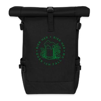 Bees here - Oder ich fall um! - Roll Top Backpack - black - Front