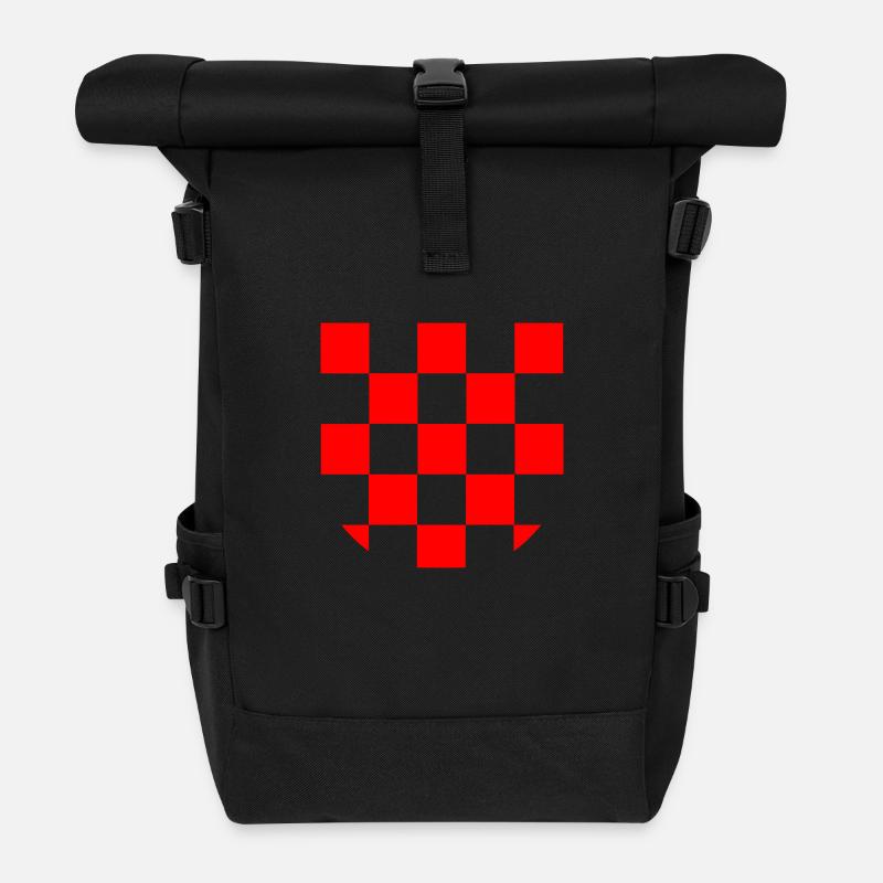 sahovnica - Rolltop Rucksack - Schwarz