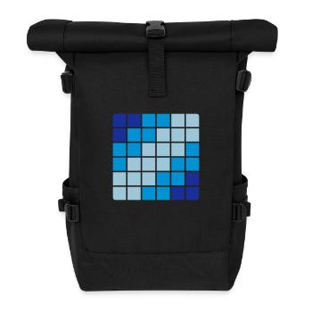 Muster - Rolltop Rucksack - Schwarz - Vorne