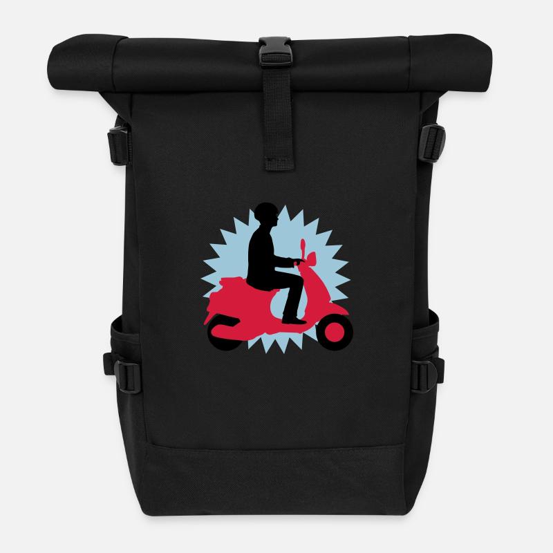 vespa_3c - Rolltop Rucksack - Schwarz