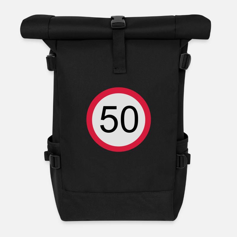 50 - Geburtstag - Rolltop Rucksack - Schwarz