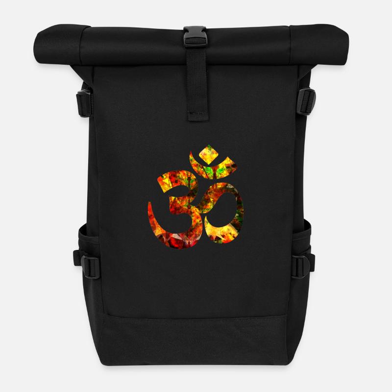 om - Roll Top Backpack - black