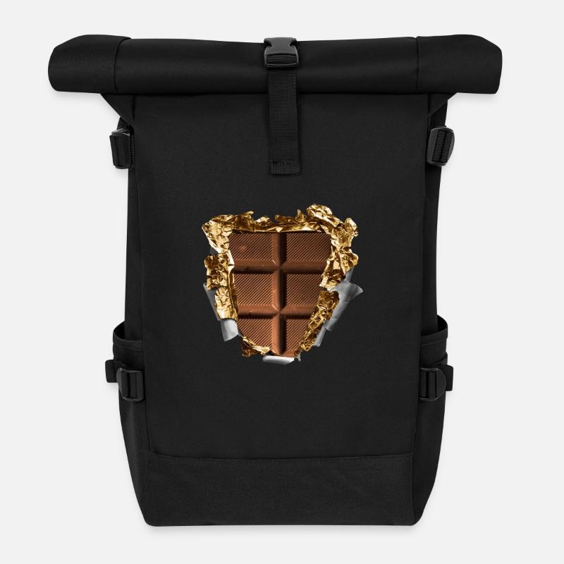 six pack schokolade - Rolltop Rucksack - Schwarz
