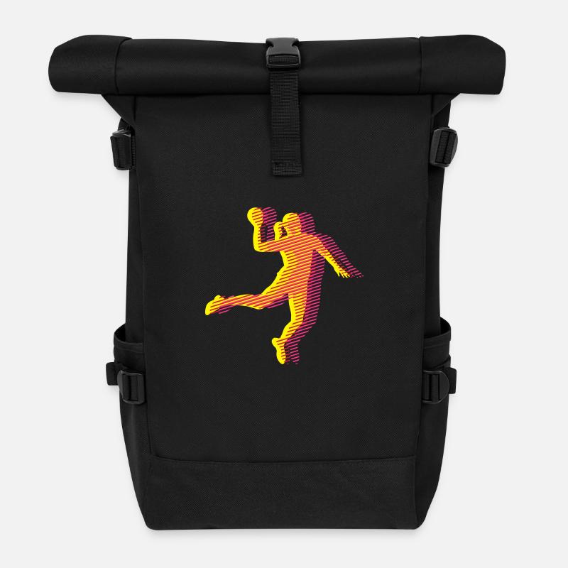 HANDBALL Streifenraster W 3C - Rolltop Rucksack - Schwarz