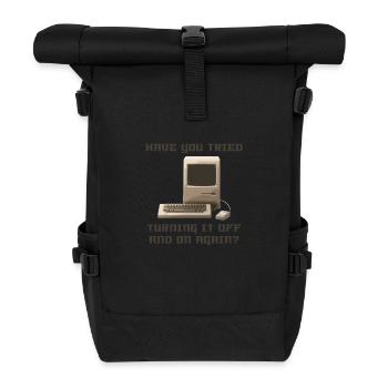 Computer off and on again - Roll Top Backpack - black - Front