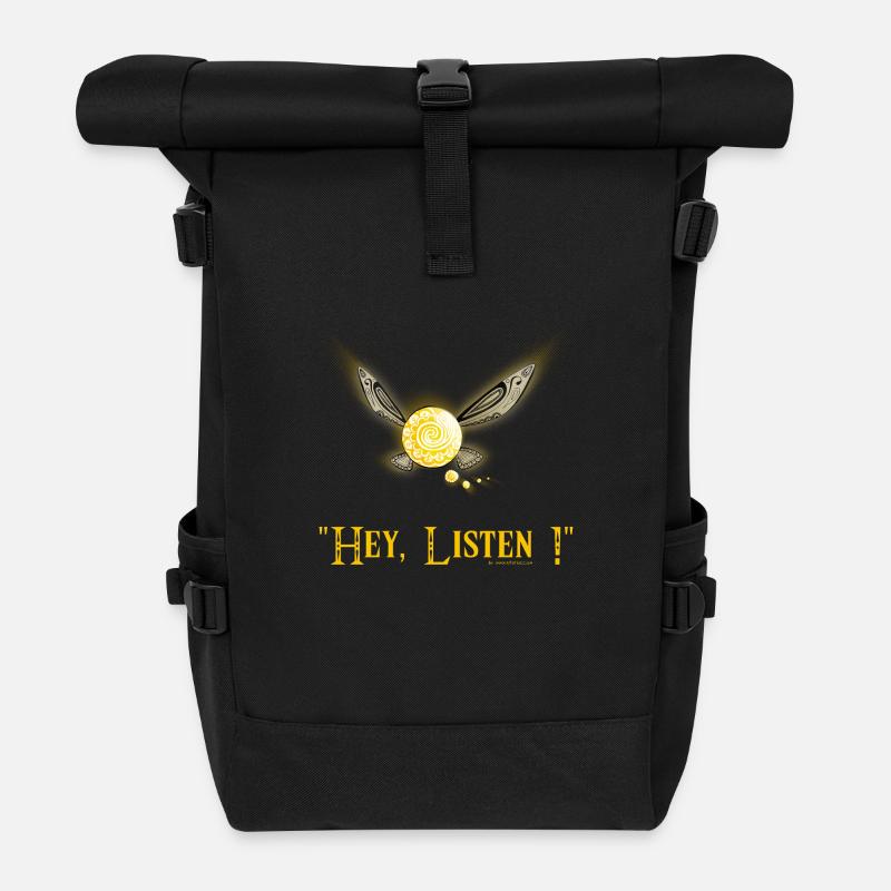 Hey listen ! - Sac à dos roll top - noir