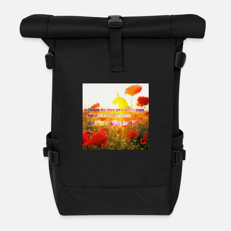 u2 with or without you - Sac à dos roll top - noir