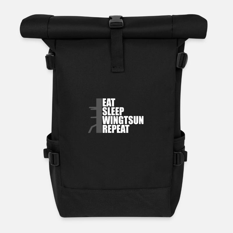 eat sleep wingtsun dummy - Rolltop Rucksack - Schwarz