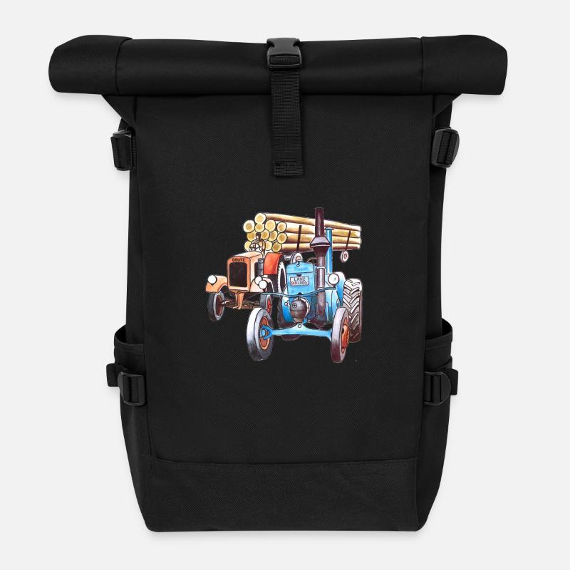 Alte Schlepper - Rolltop Rucksack - Schwarz