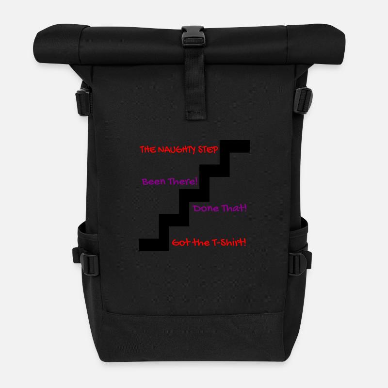naughty step - Roll Top Backpack - black