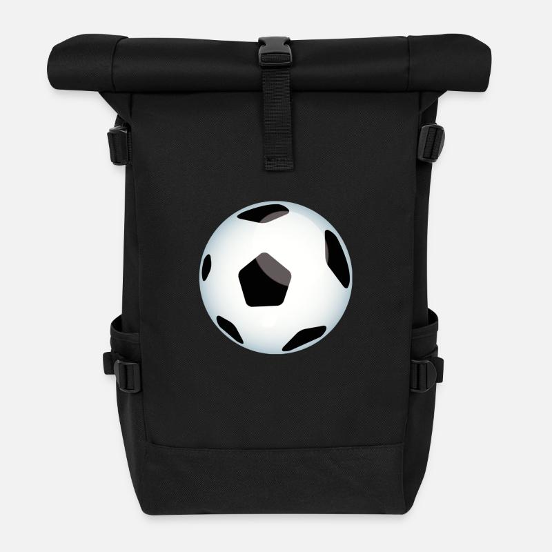 fußballball - Rolltop Rucksack - Schwarz