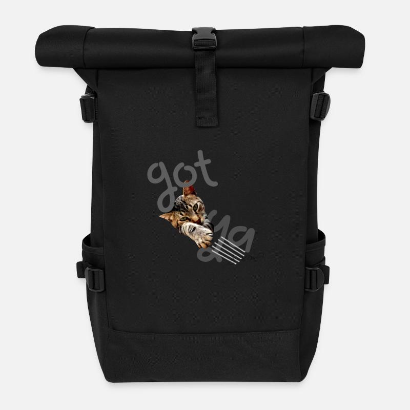 cat - Rolltop Rucksack - Schwarz