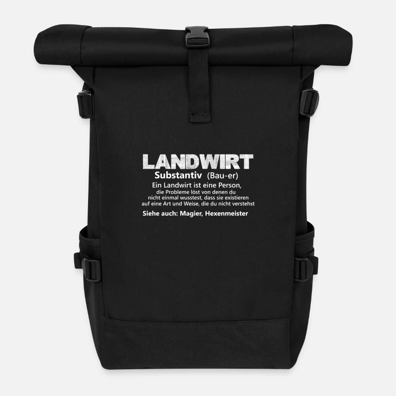 Landwirt Substantiv - Rolltop Rucksack - Schwarz