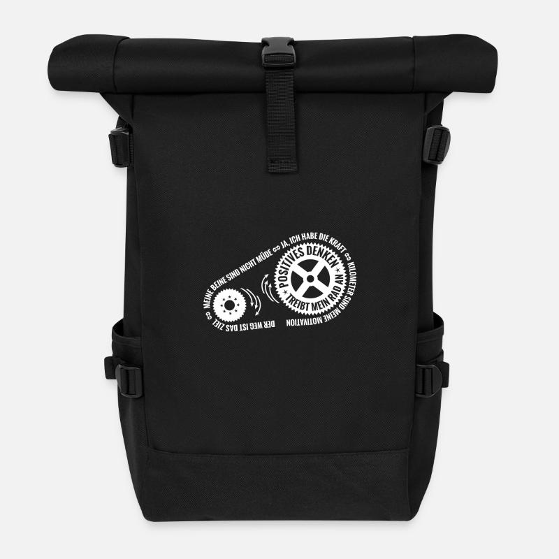 Fahrradkette - Rolltop Rucksack - Schwarz