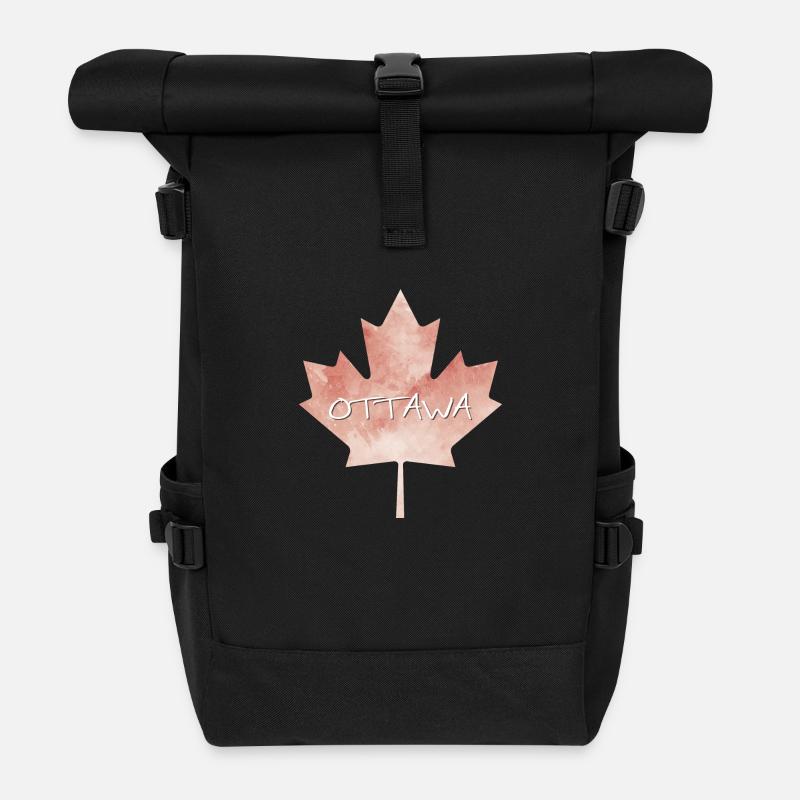 Maple Leaf Ottawa - Roll Top Backpack - black