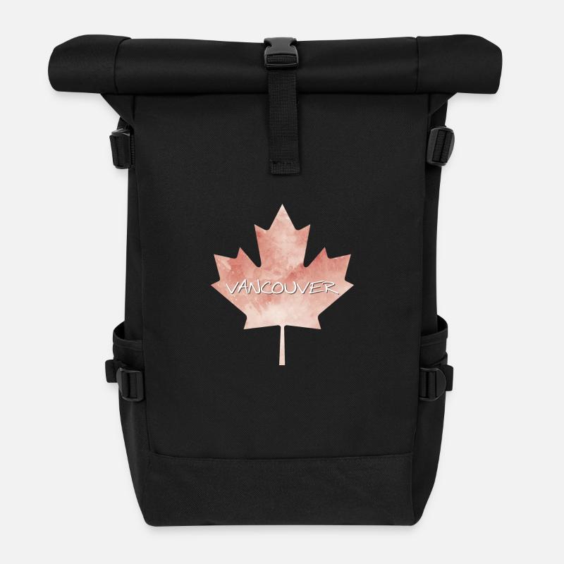 Maple Leaf Vancouver - Roll Top Backpack - black