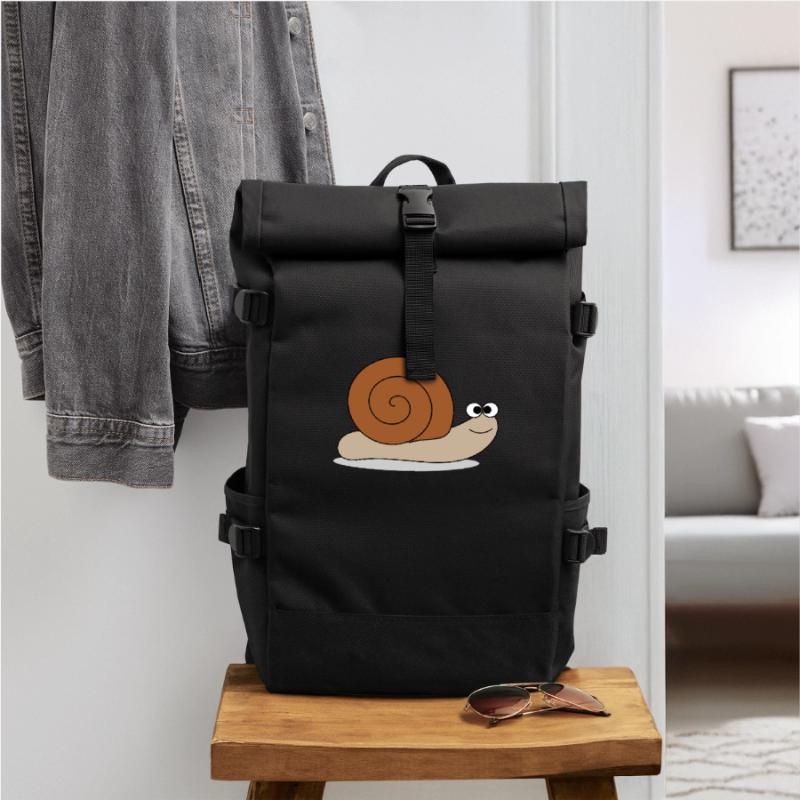 Brown snail Roll Top Backpack