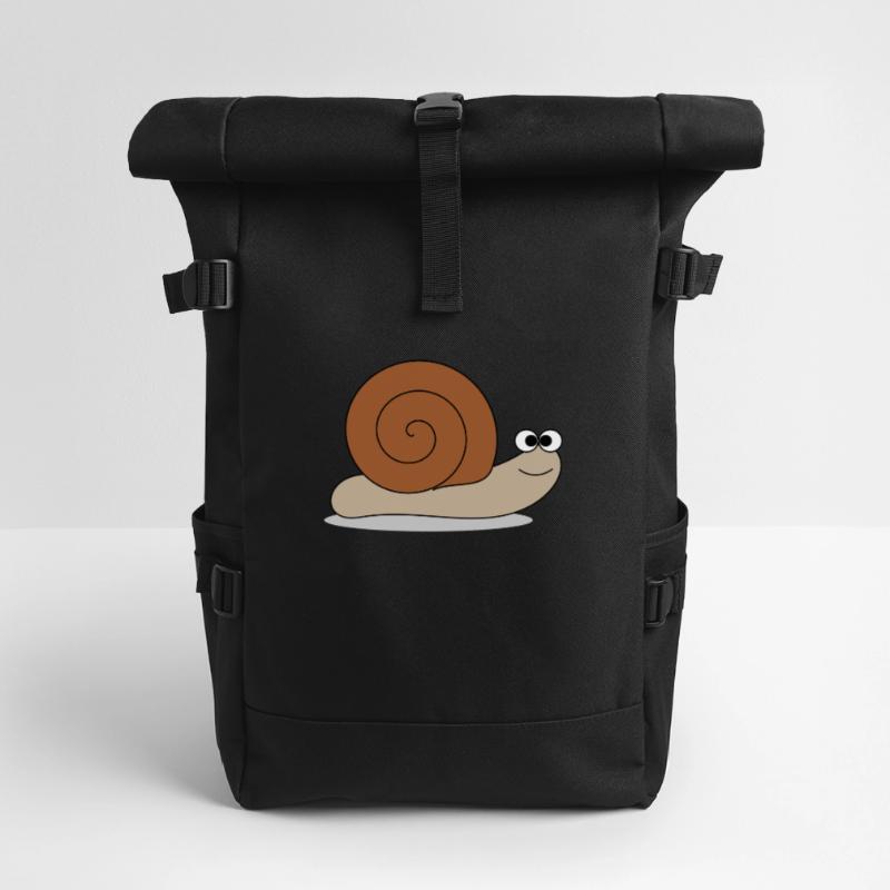 Brown snail Roll Top Backpack