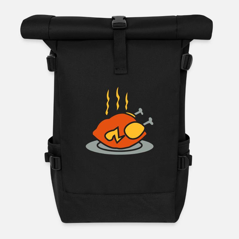 leckeres gebratenes Hähnchen - Rolltop Rucksack - Schwarz