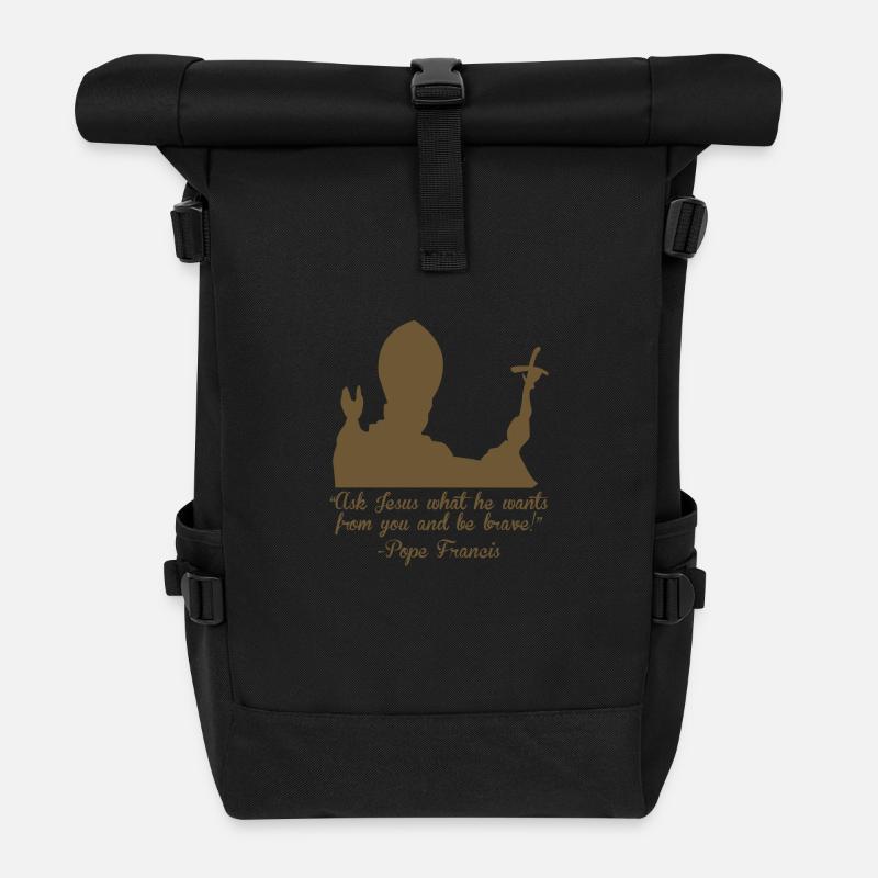 Pape Foi et religion - Sac à dos roll top - noir