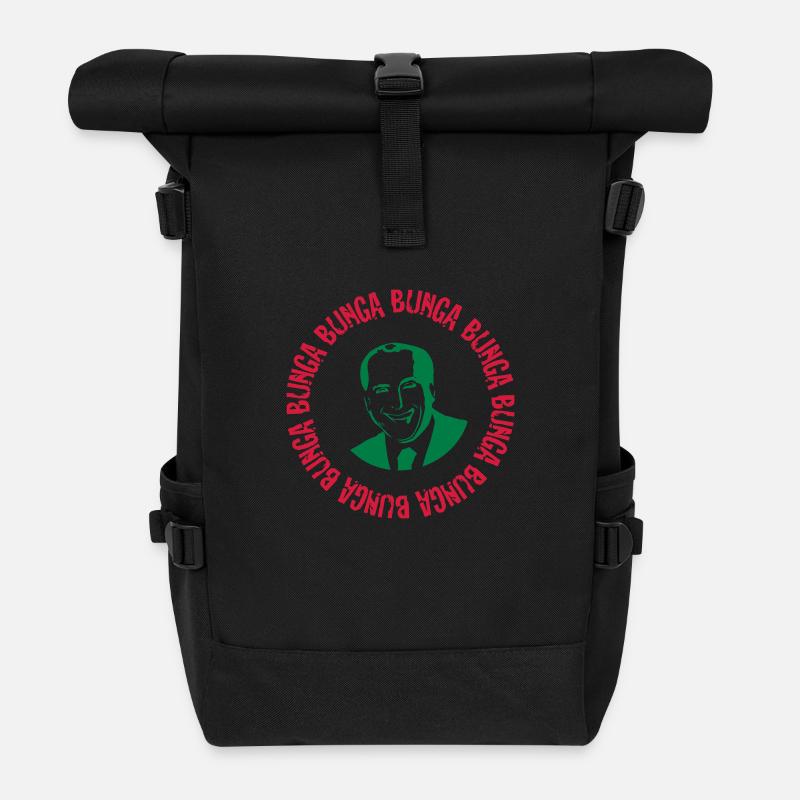 Bunga Bunga Edizione Tricolore Uomo Slim - Rolltop Rucksack - Schwarz