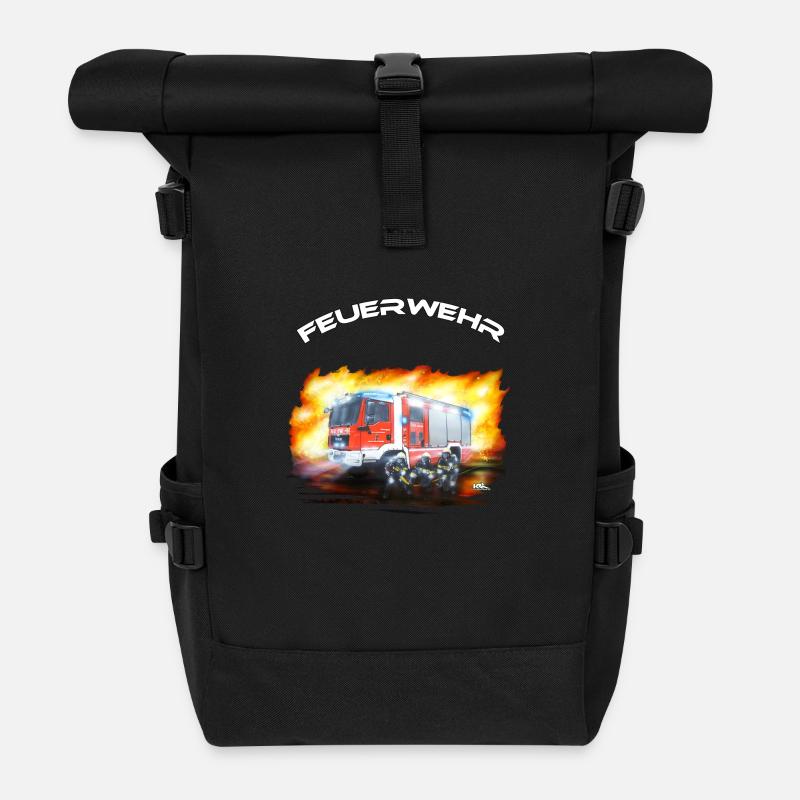TLFA neu Schrift oben - Rolltop Rucksack - Schwarz