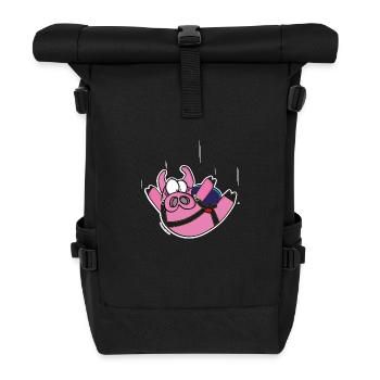 Poops "Freifall" - Rolltop Rucksack - Schwarz - Vorne