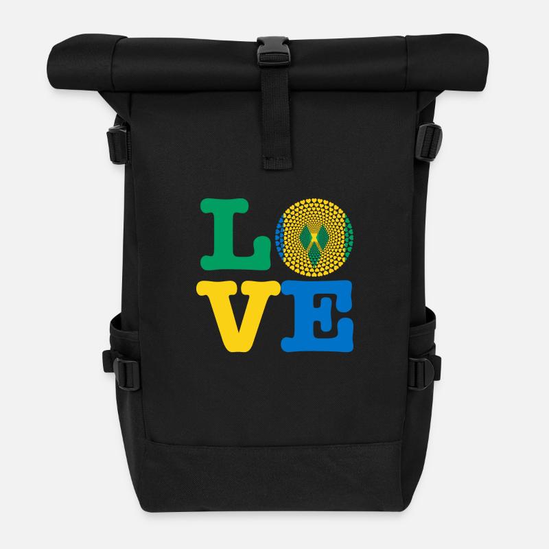 ST VINCENT GRENADIN HEART - Roll Top Backpack - black