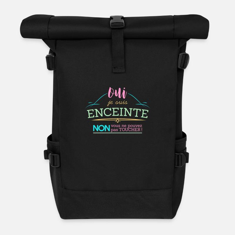 Oui je suis enceinte - Sac à dos roll top - noir
